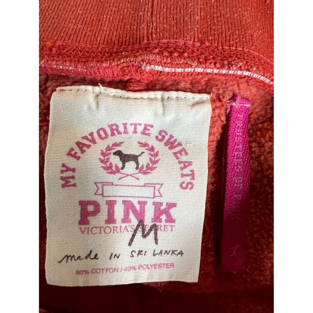 VS PINK Y2K Orange University of Pink Cropped Jogger Sweatpants Womens Medium - Picture 6 of 8